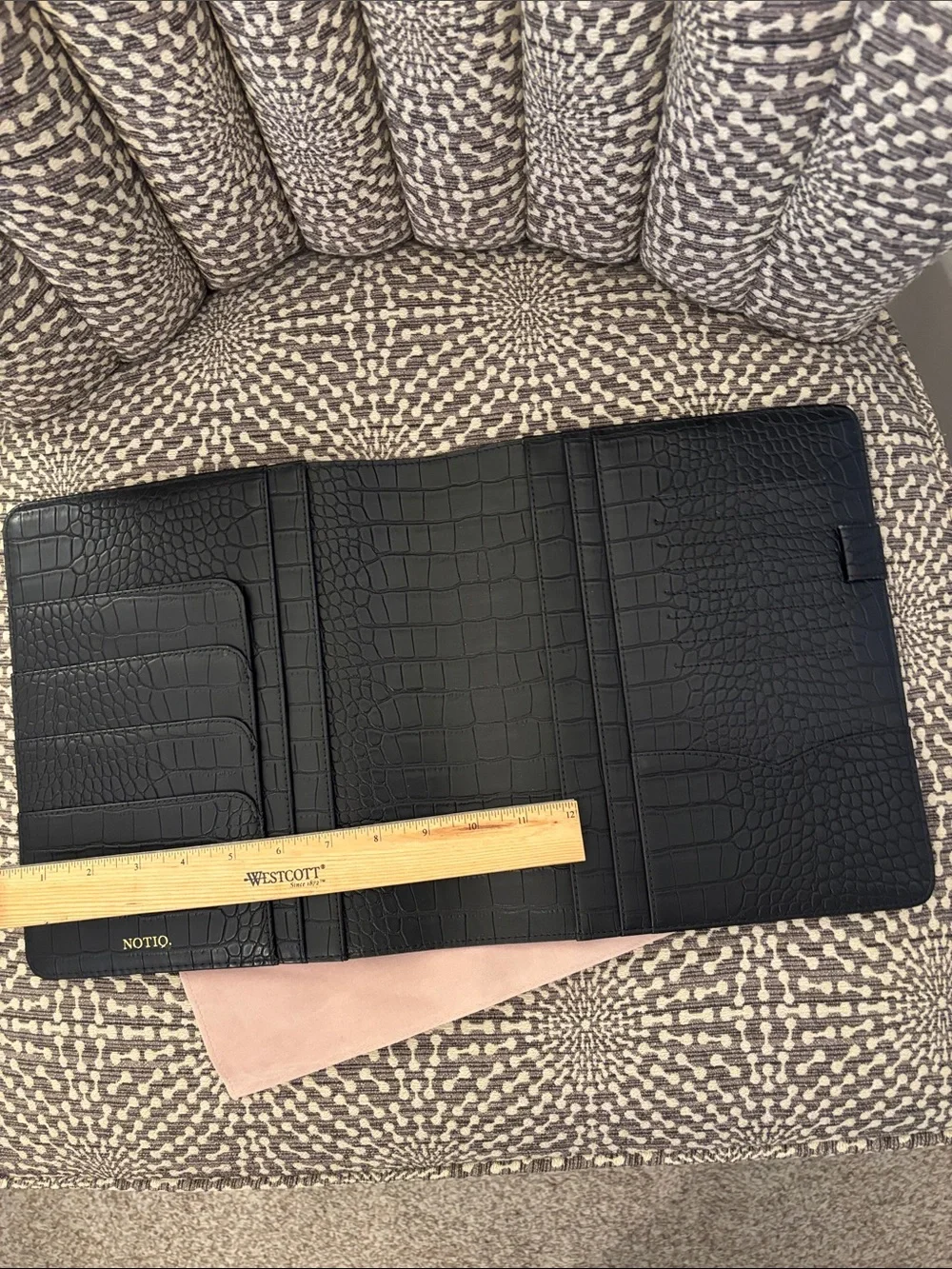 Notiq CLASSIC Sz Midi Desk Folio Agenda Classic 9-Disc Planner Cover Black Croc